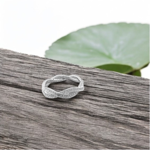 Cubic Zirconia Entwined Eternity Ring