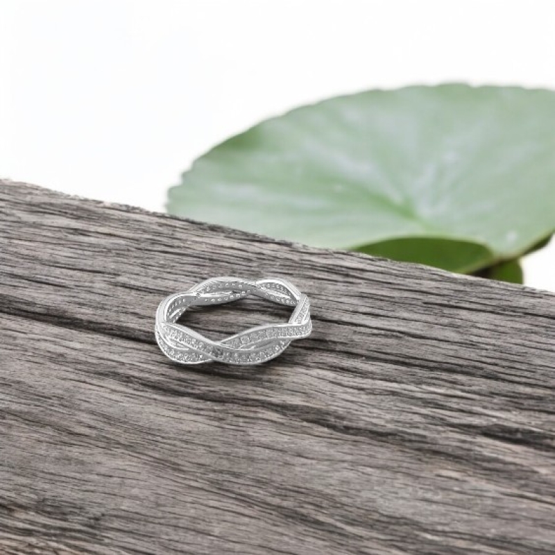 Cubic Zirconia Entwined Eternity Ring Cubic Zirconia Entwined Eternity Ring