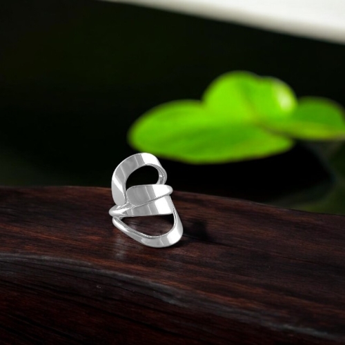 Silver Crossover Ring