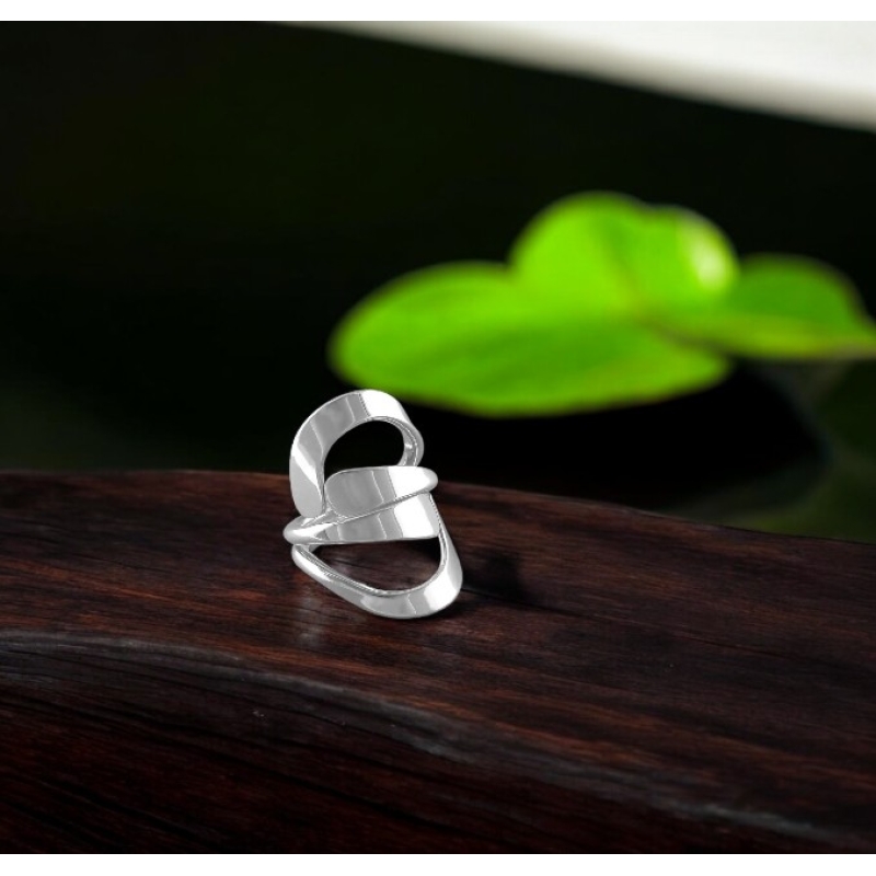 Silver Crossover Ring