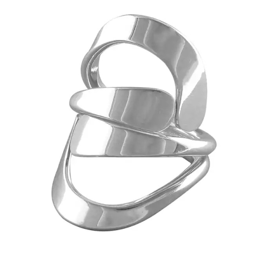 Silver Crossover Ring