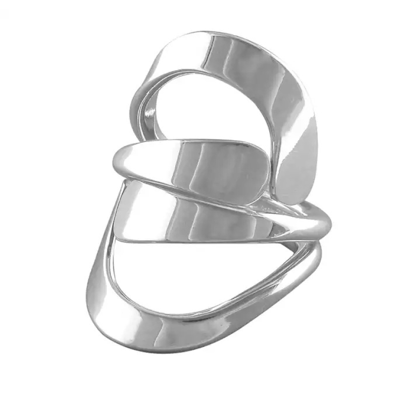Silver Crossover Ring