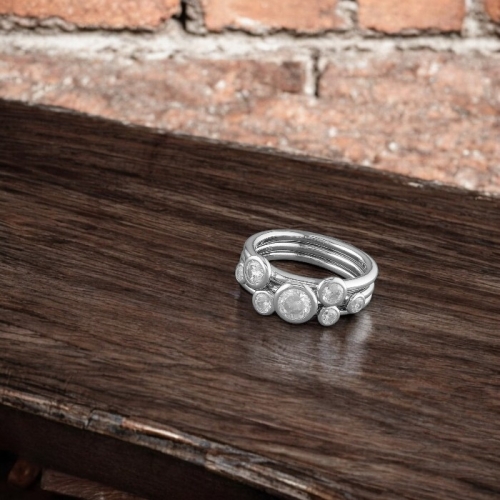 Rub Over Silver Ring