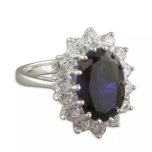 Sapphire And Cubic Zirconia Ring
