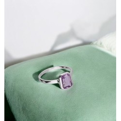 Amethyst rectangle ring