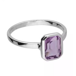 Amethyst rectangle ring