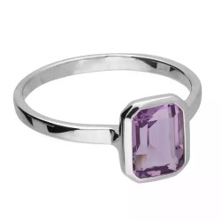 Amethyst rectangle ring