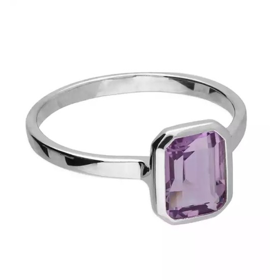 Amethyst rectangle ring