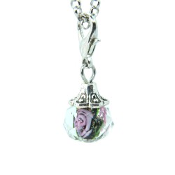 Clear black flower crystal dangle