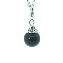 Black glass ball dangle