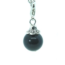 Black glass ball dangle