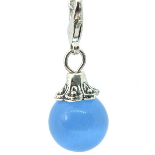 Blue glass ball dangle