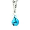Bright blue metallic bell dangle