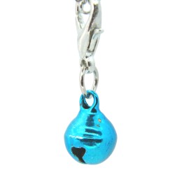 Bright blue metallic bell dangle