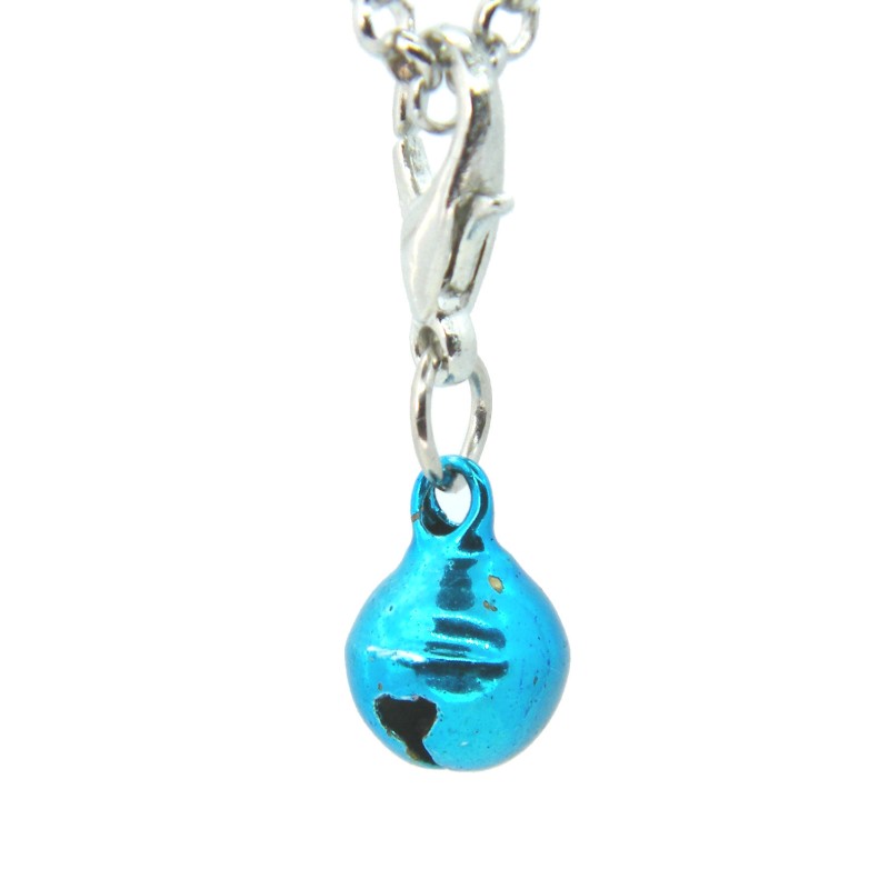 Bright Blue Metallic Bell Dangle