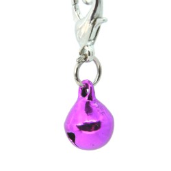 Bright pink metallic bell dangle