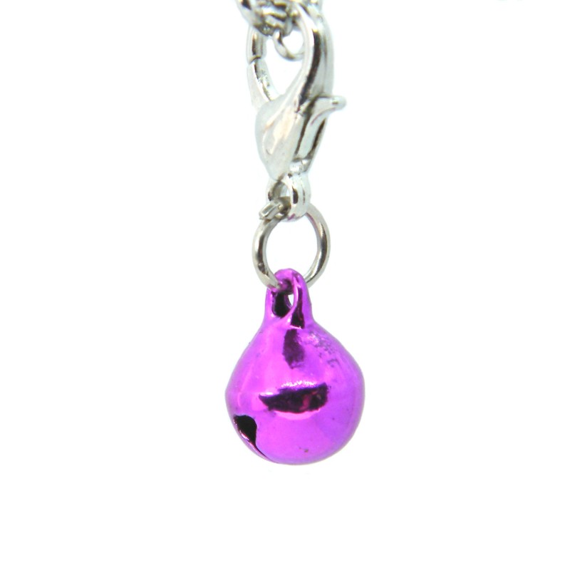 Bright Pink Metallic Bell Dangle