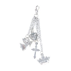 Cross and angel charm dangle