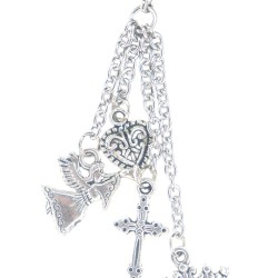 Cross and angel charm dangle