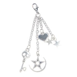 Skull and star charm dangle
