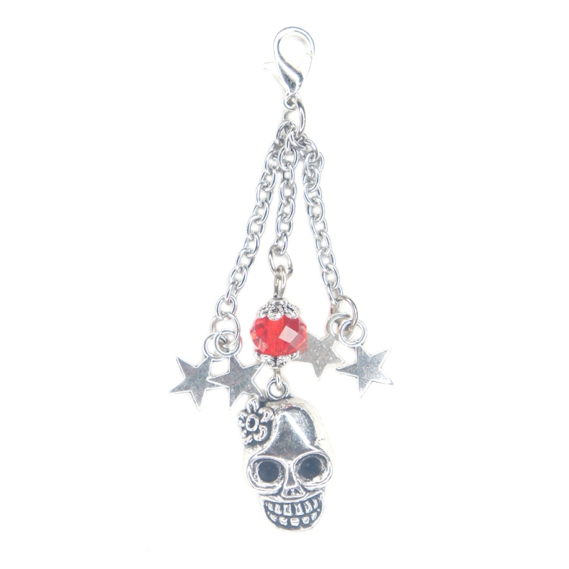 Skull And Crystal Charm Dangle
