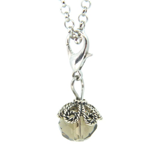 Clear brown crystal dangle