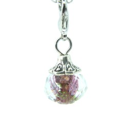 Clear brown flower crystal dangle