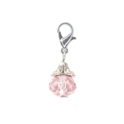 Clear pink crystal dangle