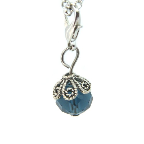 Sapphire blue crystal dangle