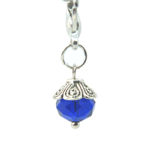Clear blue crystal dangle