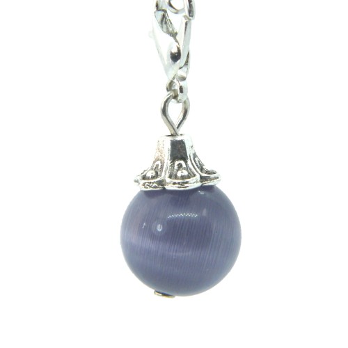 Dark purple glass ball dangle