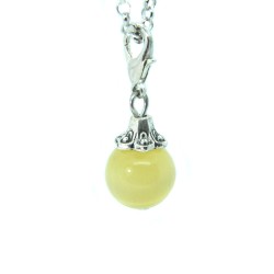Dusky yellow glass ball dangle