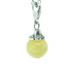 Dusky yellow glass ball dangle