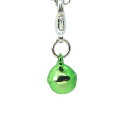 Green metallic bell dangle