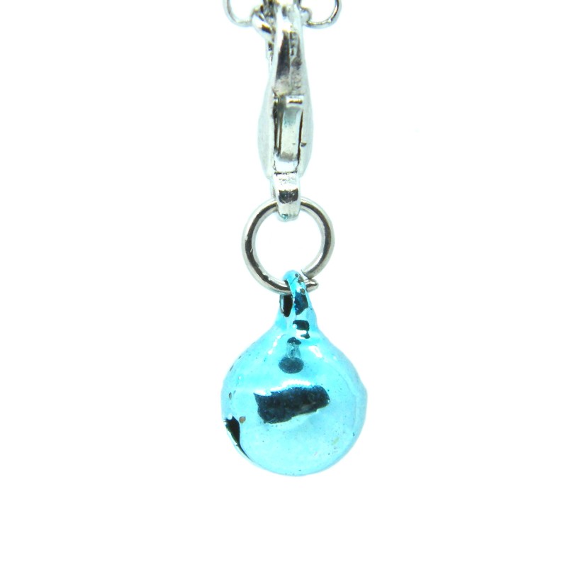 Light Blue Metallic Bell Dangle