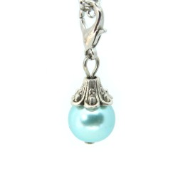 Turquoise metallic shimmer ball dangle