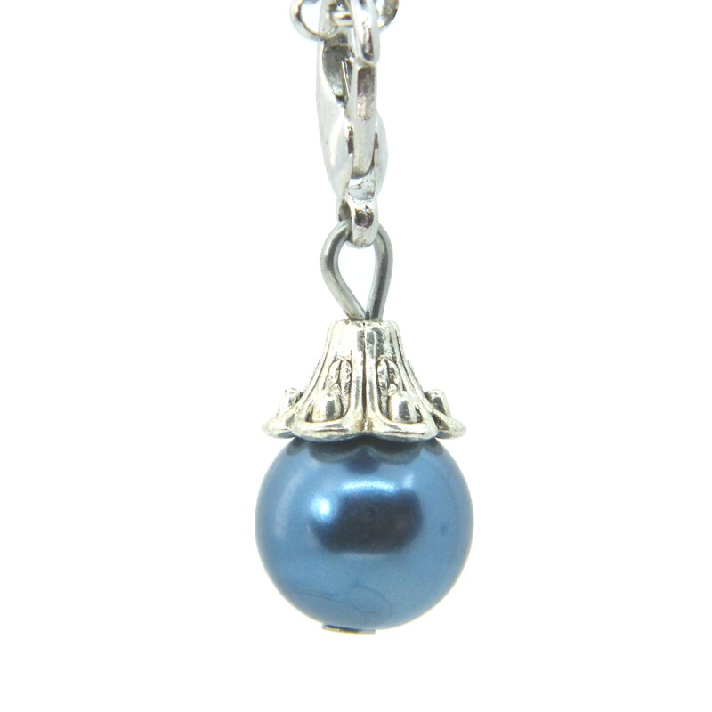 Blue Metallic Shimmer Ball Dangle