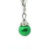 Apple green metallic shimmer ball dangle