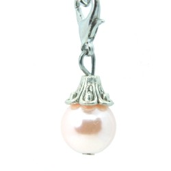 Peach metallic shimmer ball dangle