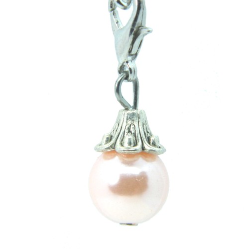 Peach metallic shimmer ball dangle
