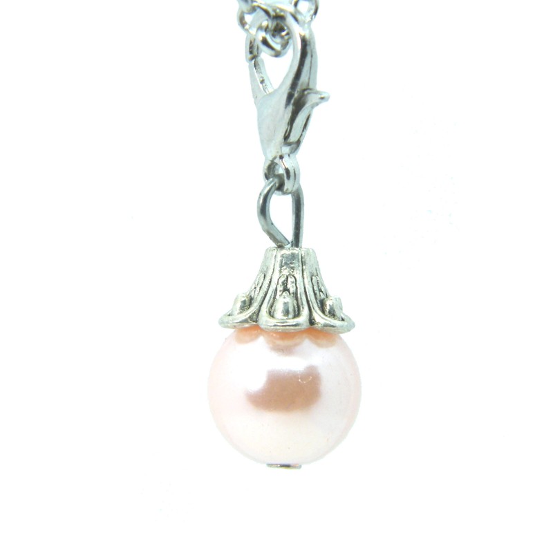Peach Metallic Shimmer Ball Dangle
