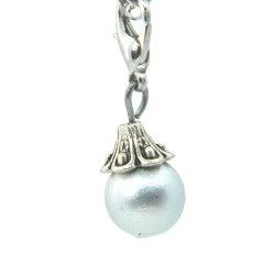 Silver metallic shimmer ball dangle