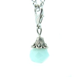 Opaque mint crystal dangle