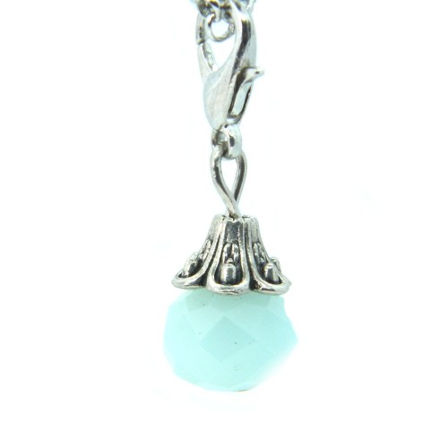 Opaque mint crystal dangle