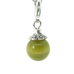 Olive green glass ball dangle