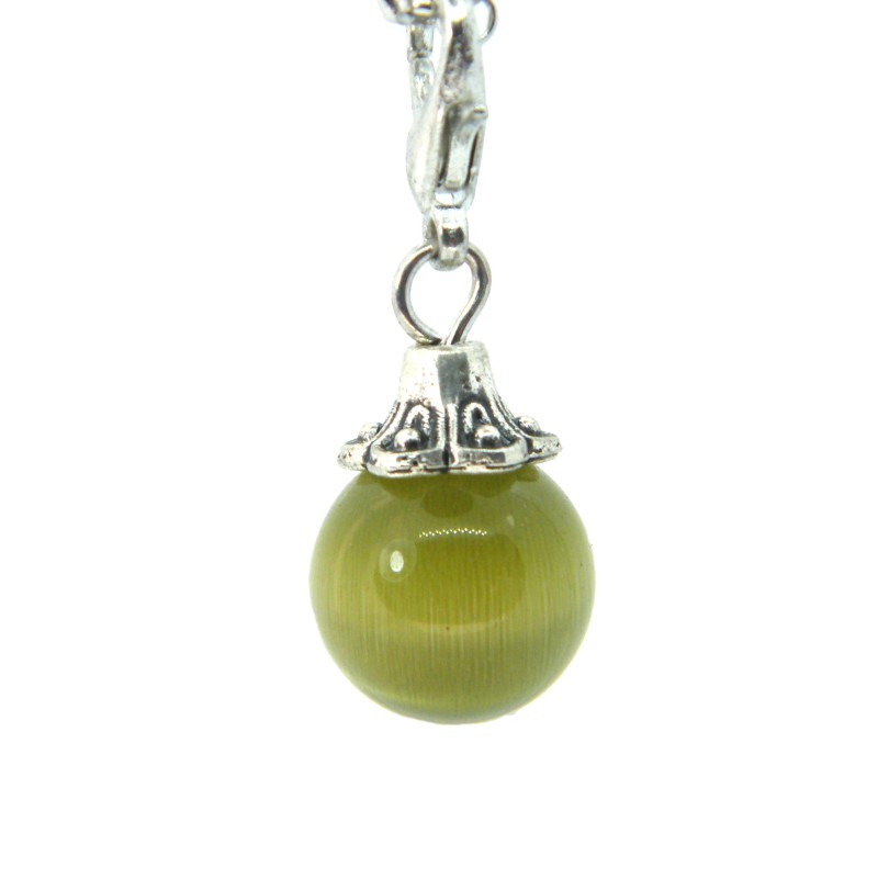 Olive Green Glass Ball Dangle