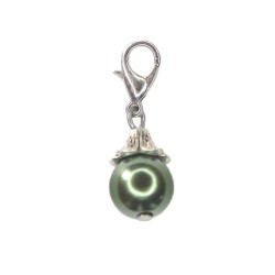 Olive metallic shimmer ball dangle