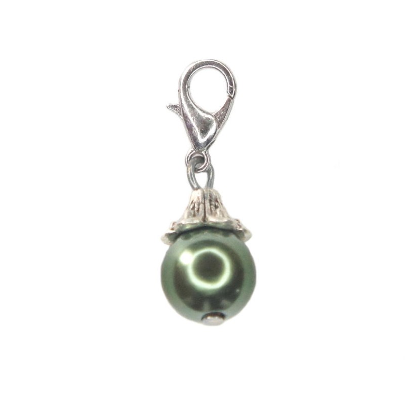 Olive Metallic Shimmer Ball Dangle