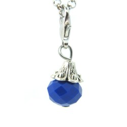 Opaque blue crystal dangle
