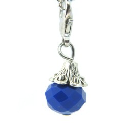 Opaque blue crystal dangle